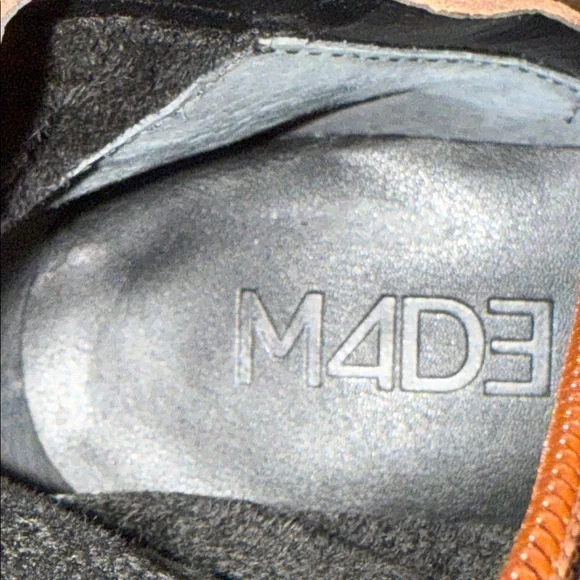 M4D3 Rafaelle Camel Brown Leather Boots Over Knee Tassel Ties Sz 9.5 - Picture 15 of 16